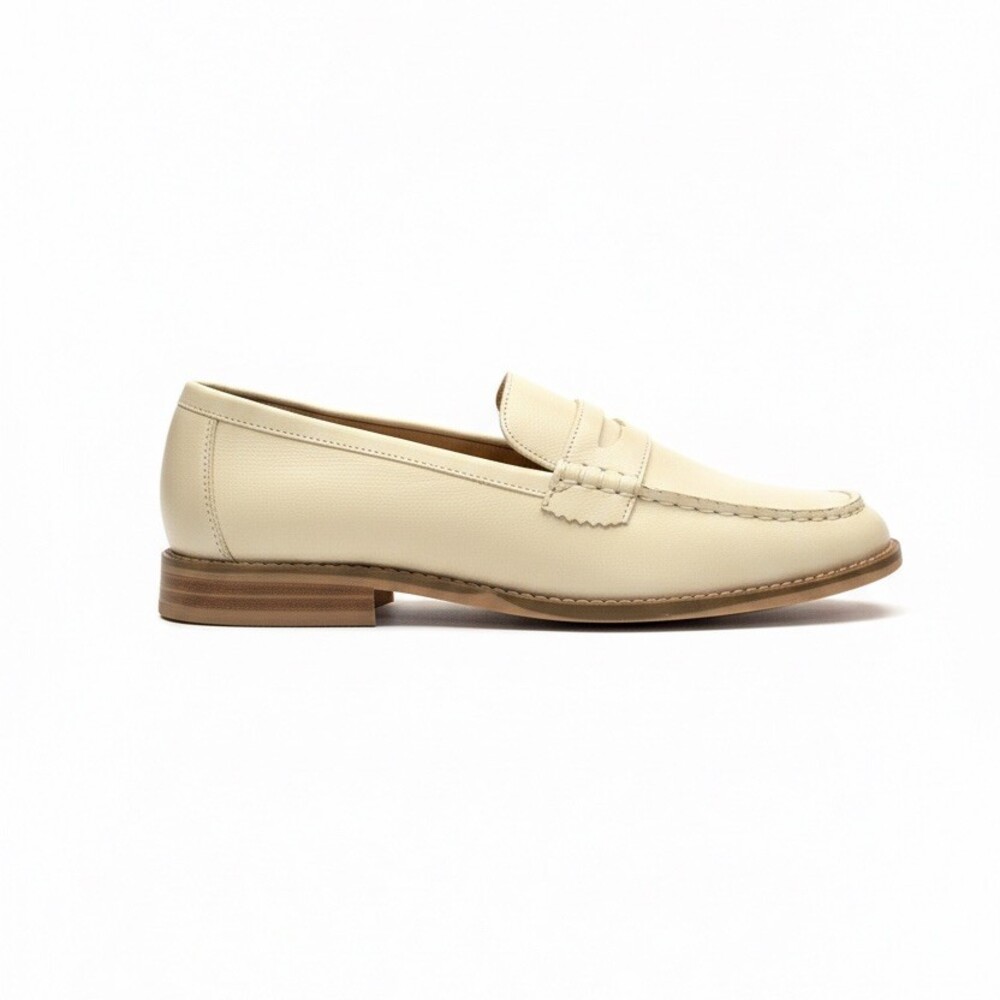 Kayleen Penny Loafer Flats Womens Size 7.5 Beige Slip-On Moc Toe - Picture 3 of 3